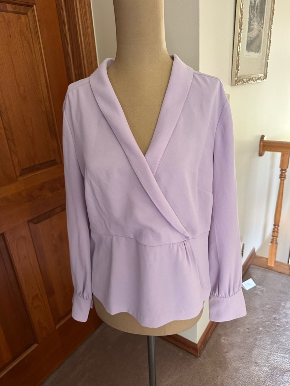 J. Crew Pastel Lavender Wrap-Style Blouse